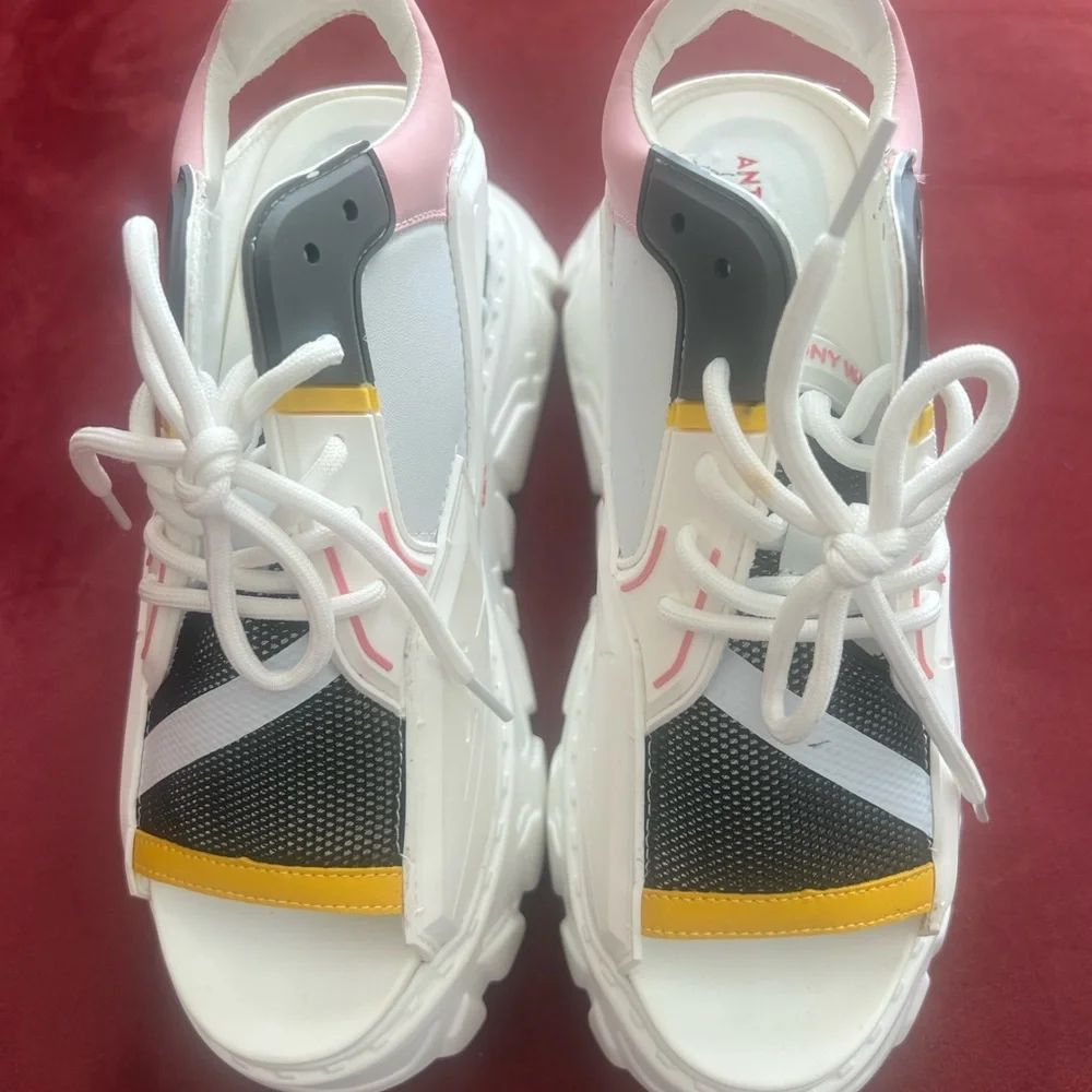 Anthony Wang Gooseberry-01 Punk Rave Open Toe Platform Sz 7.5 - Picture 2 of 6